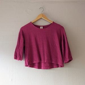 Viscose / Linen Raspberry Crop